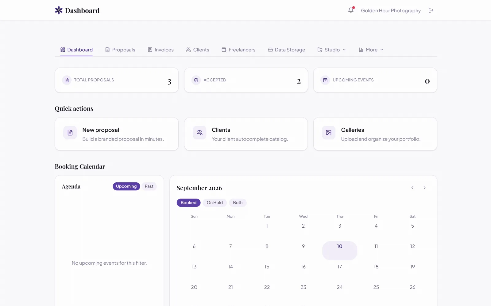 TaKo Studio dashboard screenshot